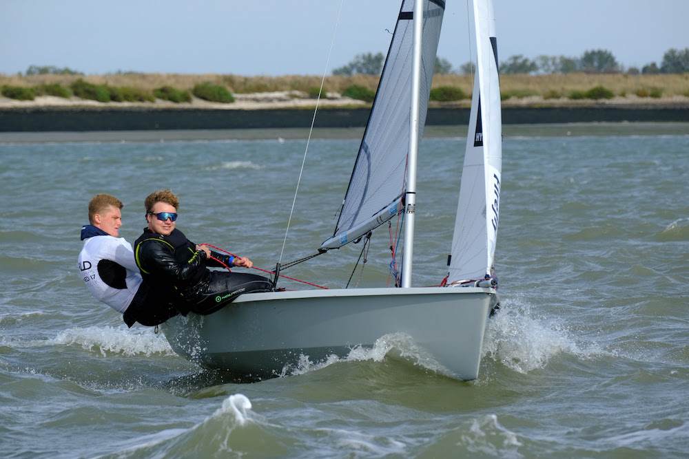 William Pank and Steve Carver (Firefly) enjoying the lively condition on the training course – photo Roger Mant